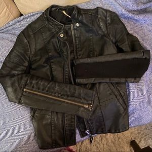 Free People Vegan Soft Leather Moto Jacket